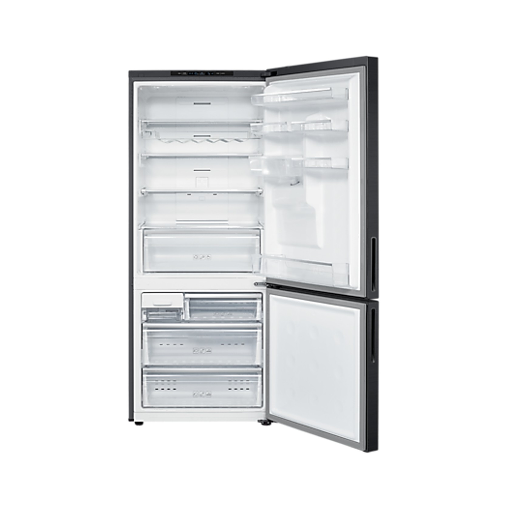 424L Bottom Mount Fridge All Around Cooling Matte Black gallery detail image