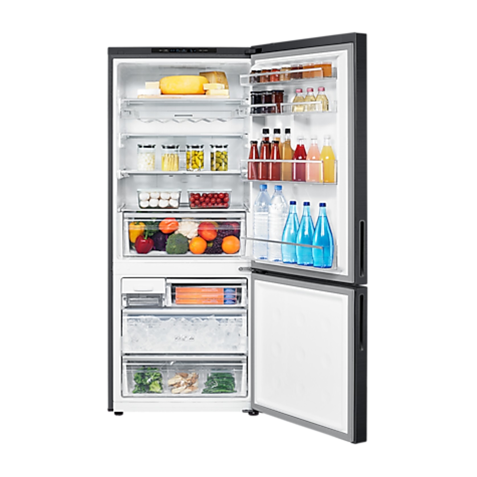 427L Bottom Mount Fridge All Around Cooling Matte Black gallery detail image