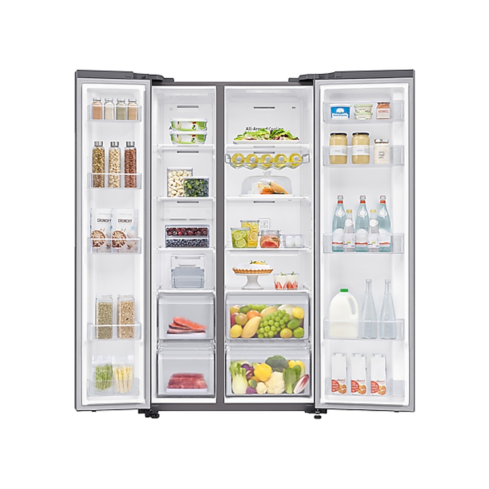 655L Side By Side Fridge All Around Cooling Matte Silver gallery detail image