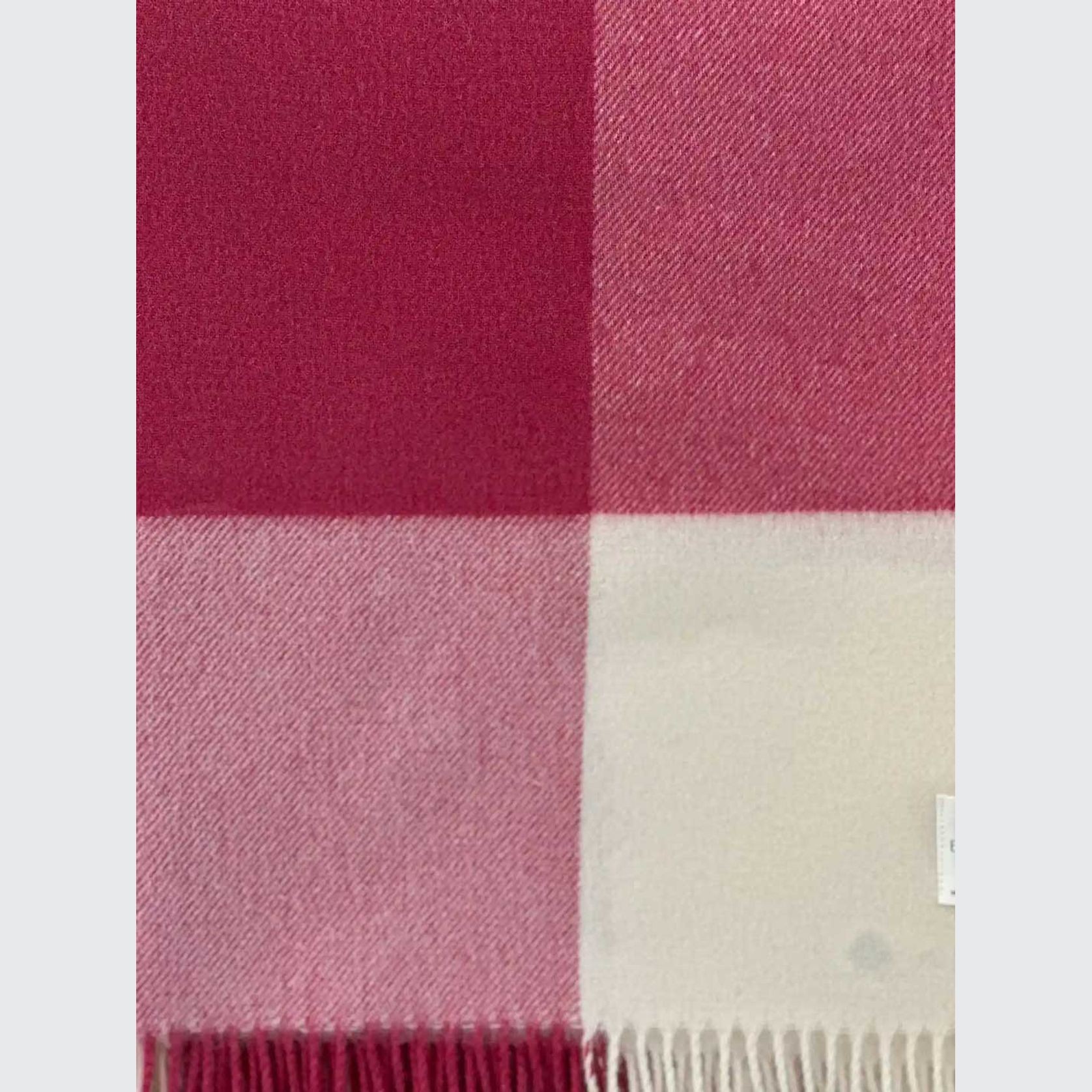 NZ Wool Throw - Checkboard, Pink | 100% Merino Wool gallery detail image