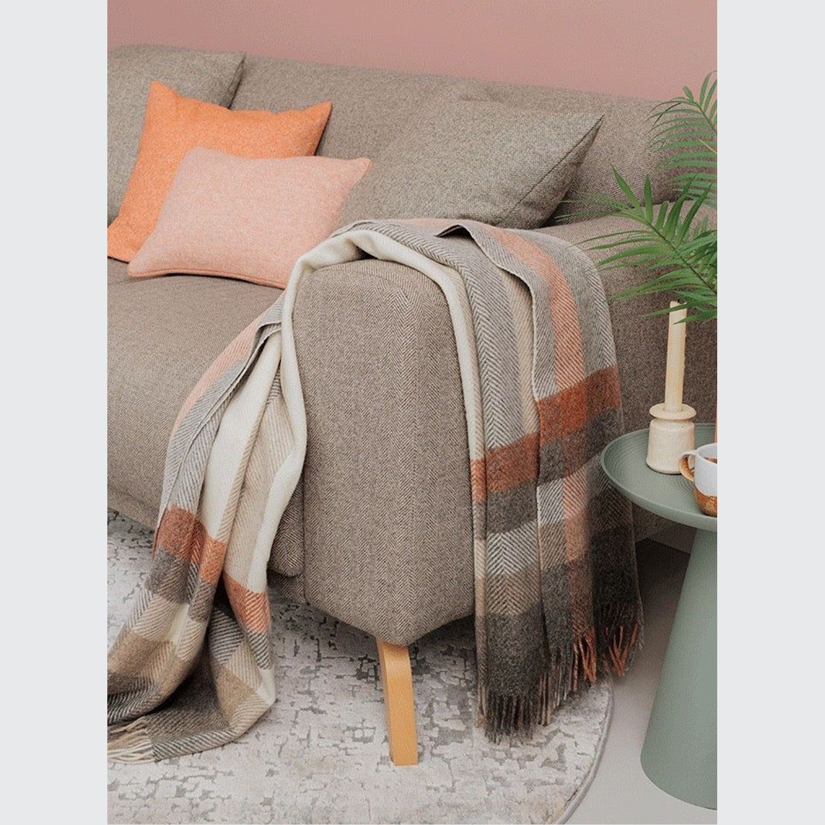 NZ Wool Throw - Woodale - Sienna | 100% Pure Wool gallery detail image