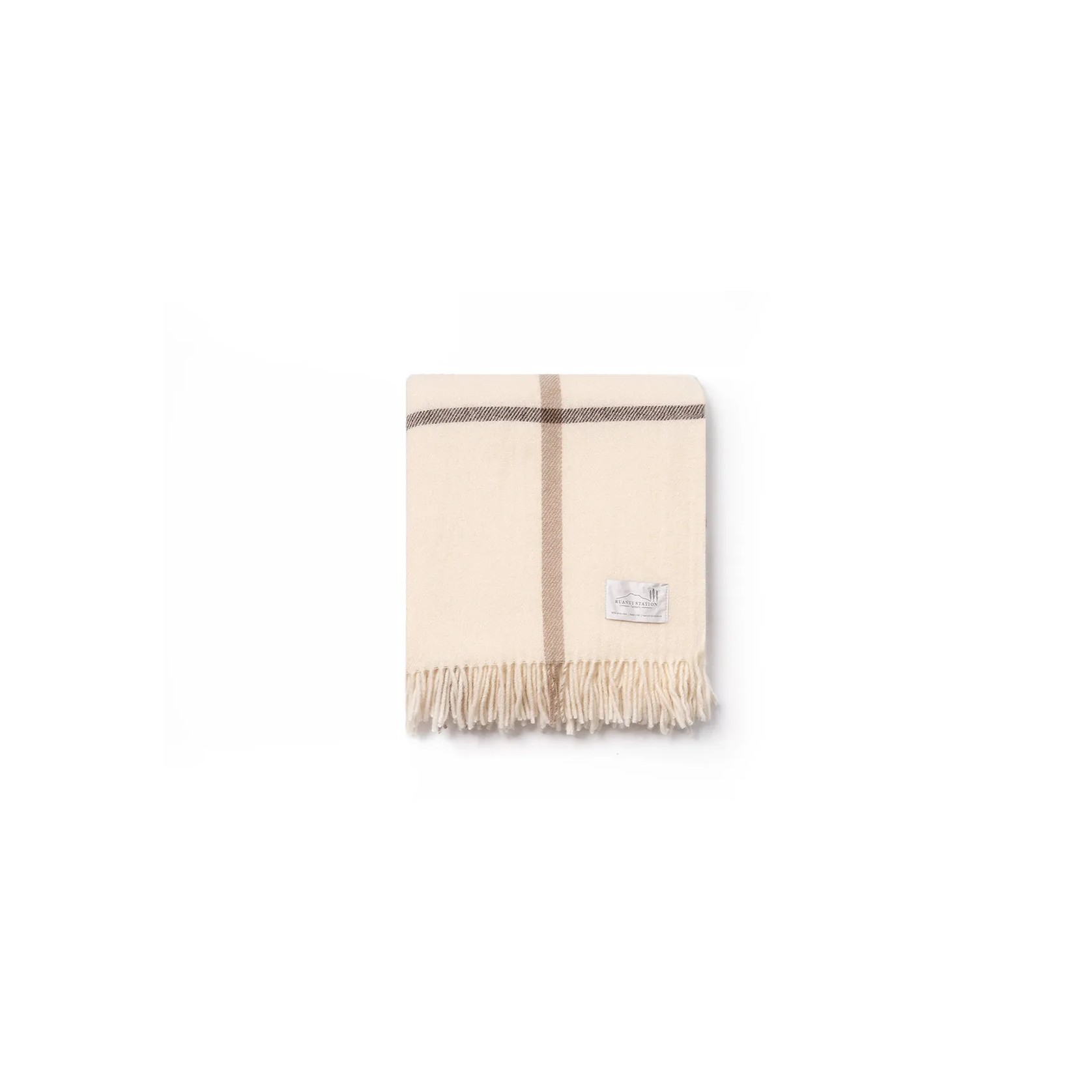 Ruanui Station Lambswool Throw -  Waitoka White gallery detail image