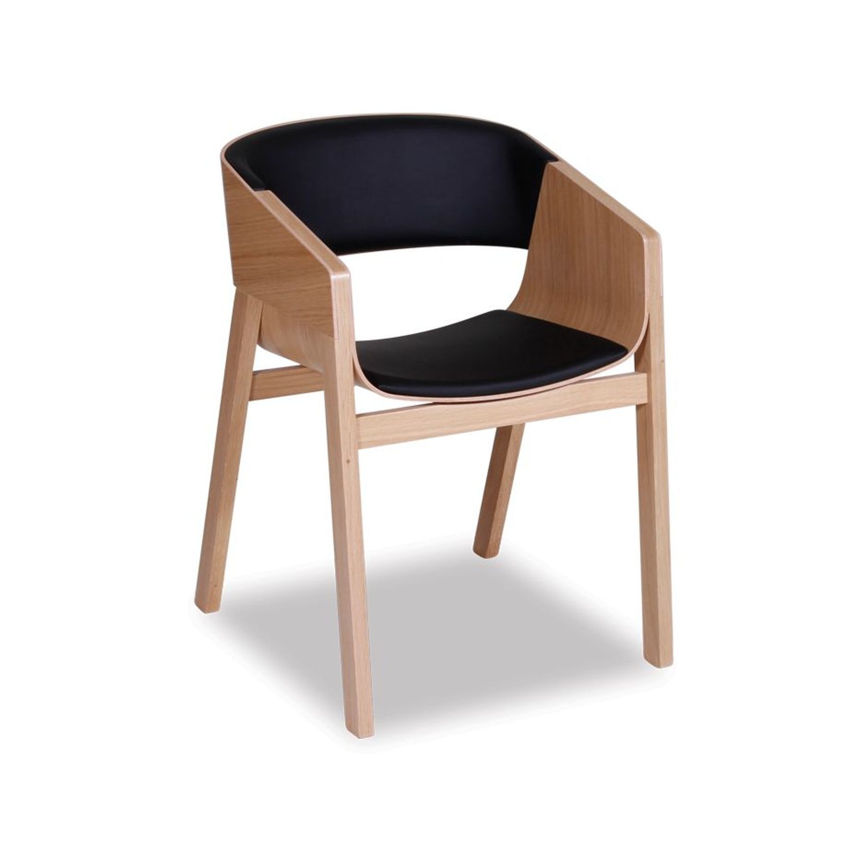 Merano Armchair - Natural Oak - Black Pad - by TON gallery detail image