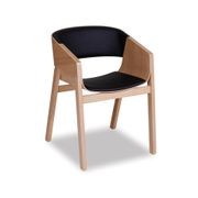 Merano Armchair - Natural Oak - Black Pad - by TON gallery detail image