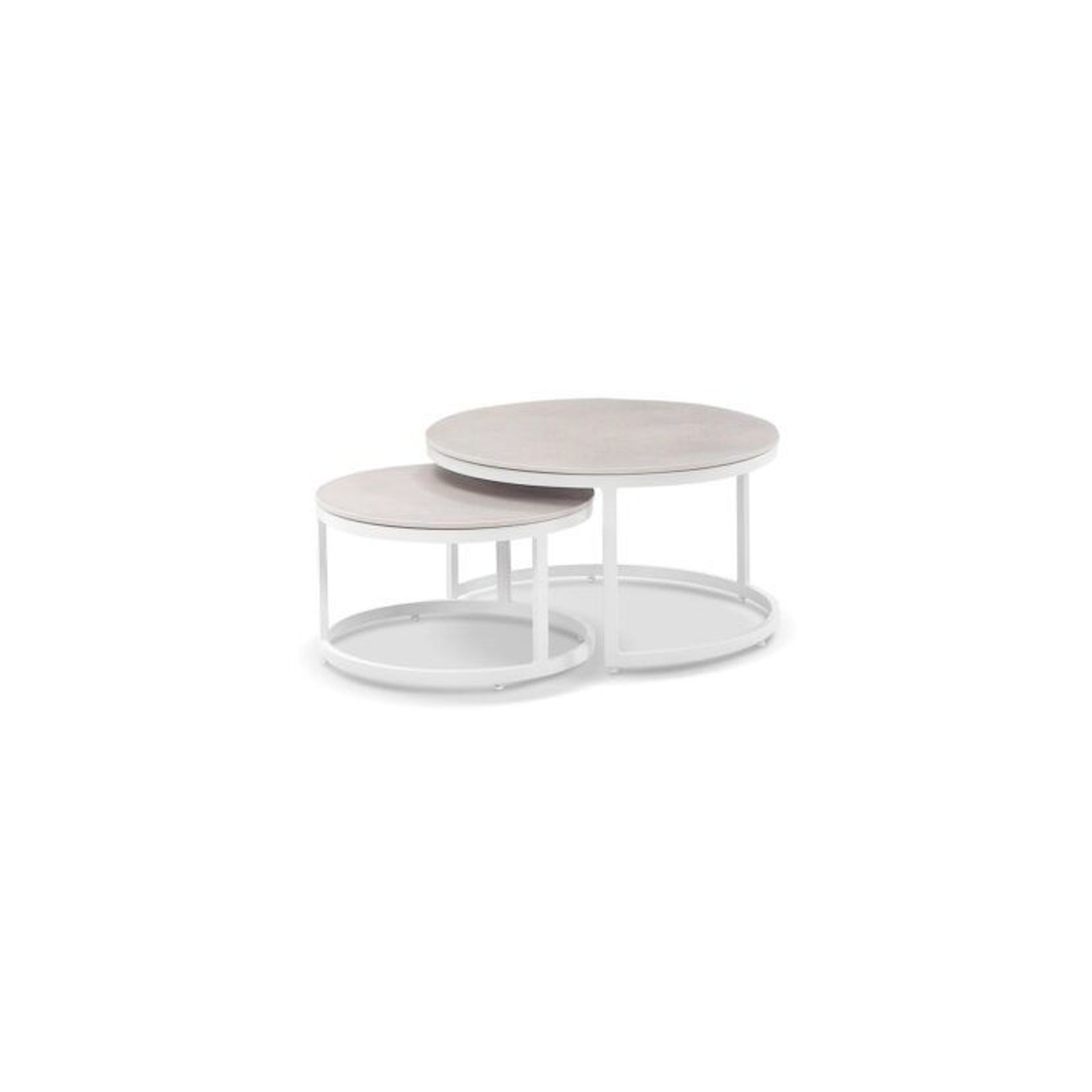 Oasis Round Coffee Table Set - White gallery detail image
