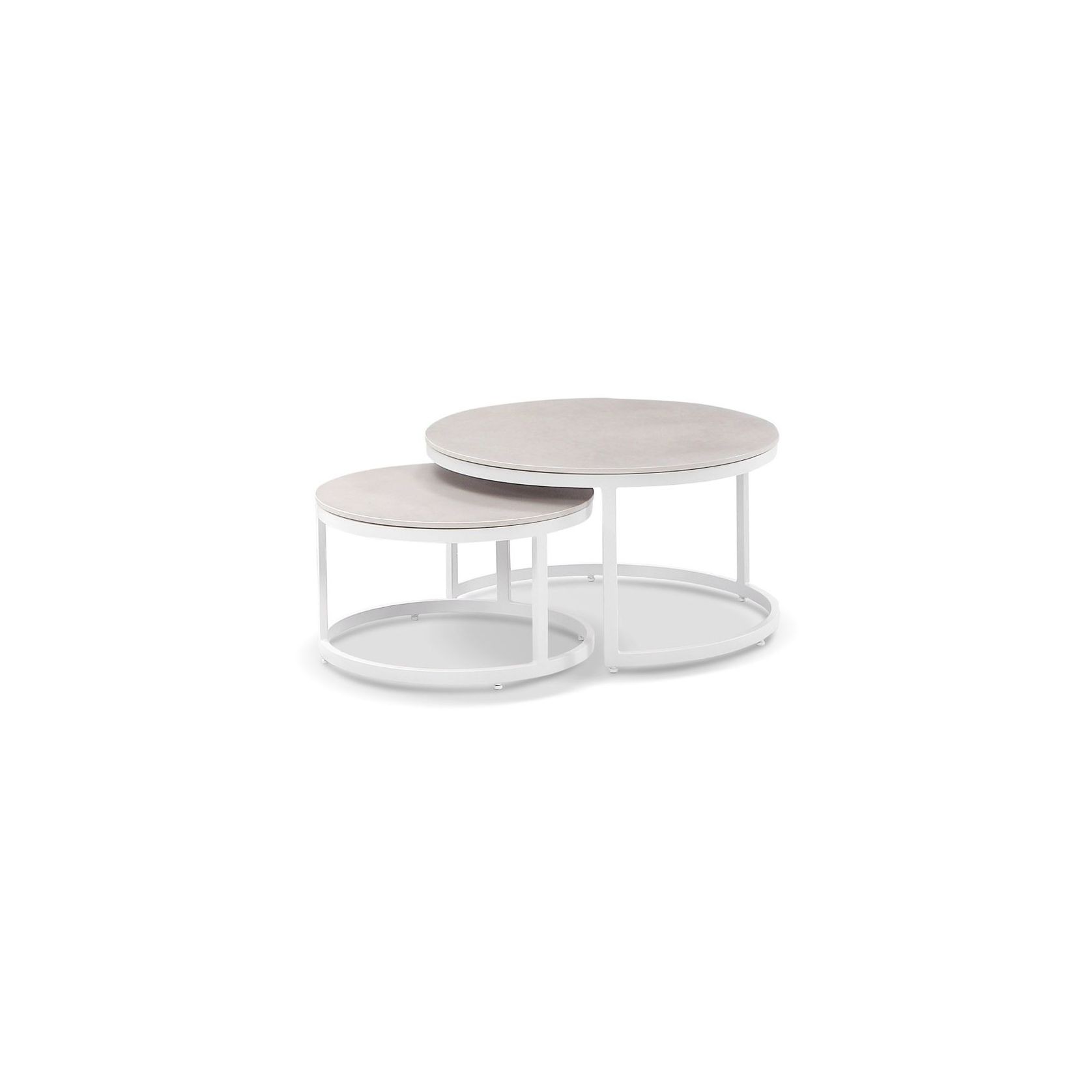Oasis Round Coffee Table Set - White gallery detail image