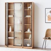 Odense Combination Neutral Oak Display/Bookcase Cabinet gallery detail image