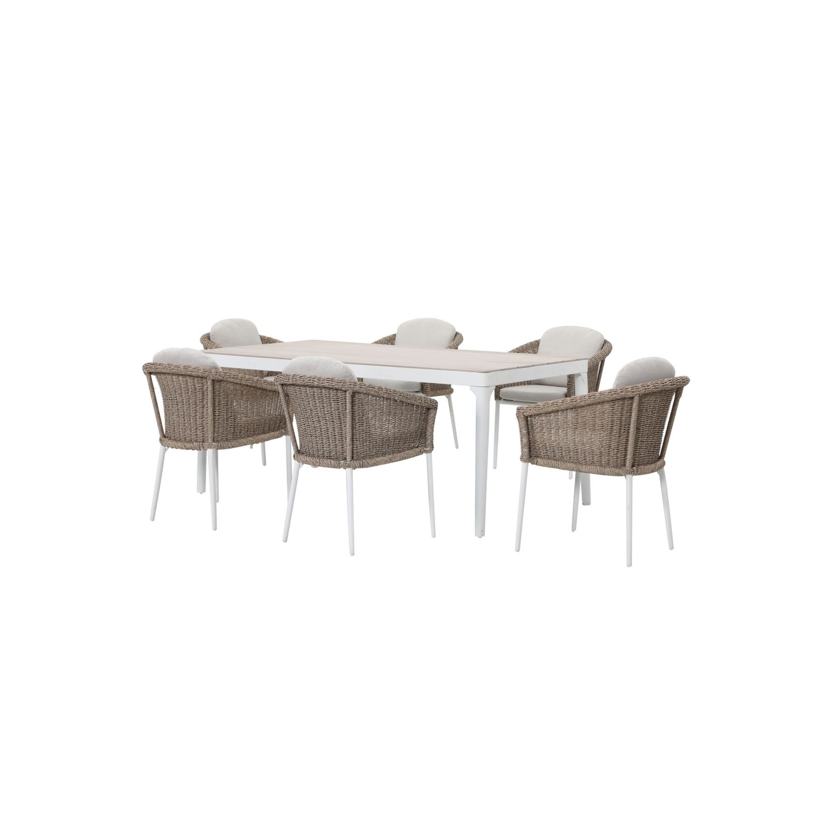 Ohope 7pc Aluminium and Rattan Outdoor Dining Set gallery detail image