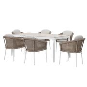 Ohope 7pc Aluminium and Rattan Outdoor Dining Set gallery detail image