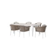Ohope 7pc Aluminium and Rattan Outdoor Dining Set gallery detail image