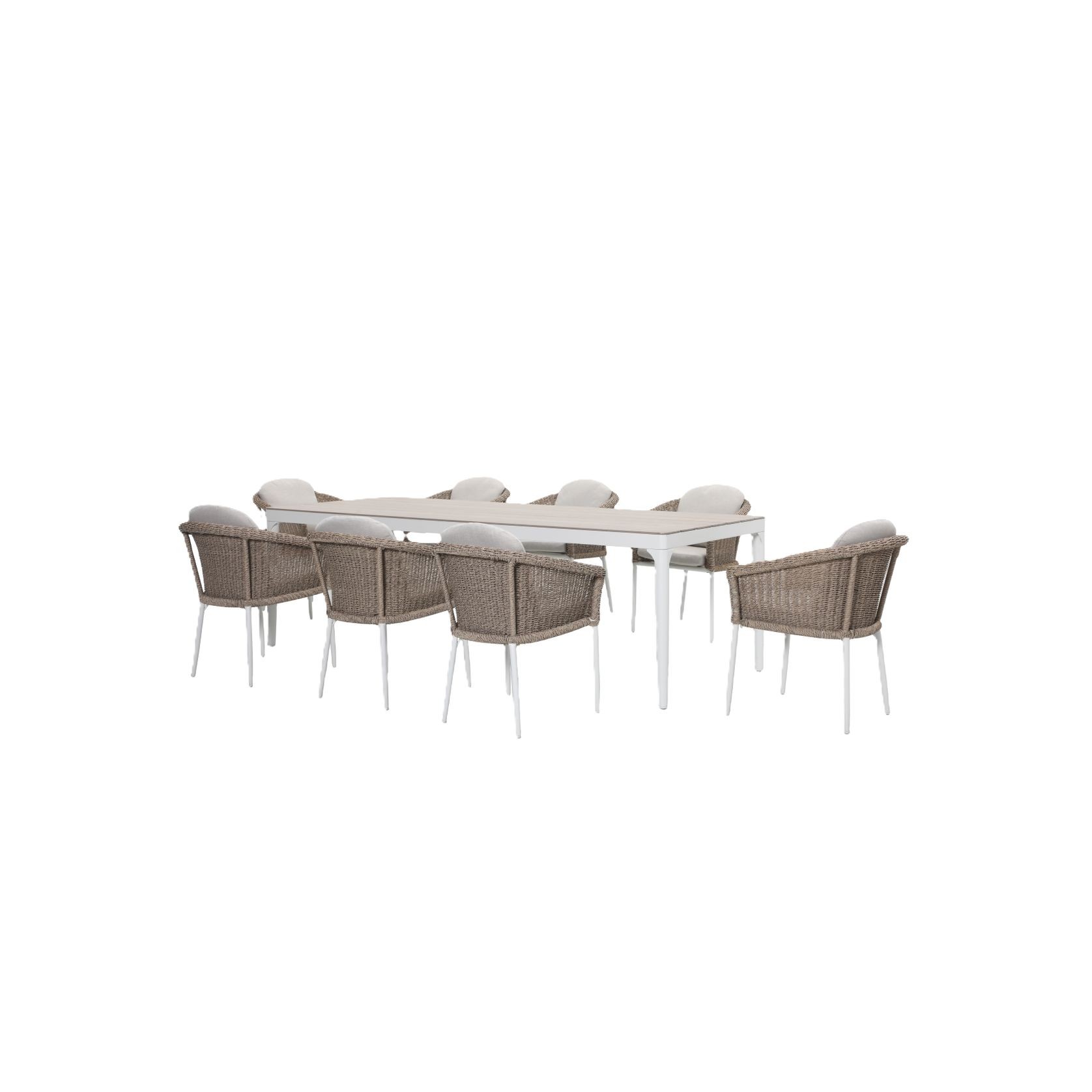 Ohope 9pc Aluminium and Rattan Outdoor Dining Set gallery detail image