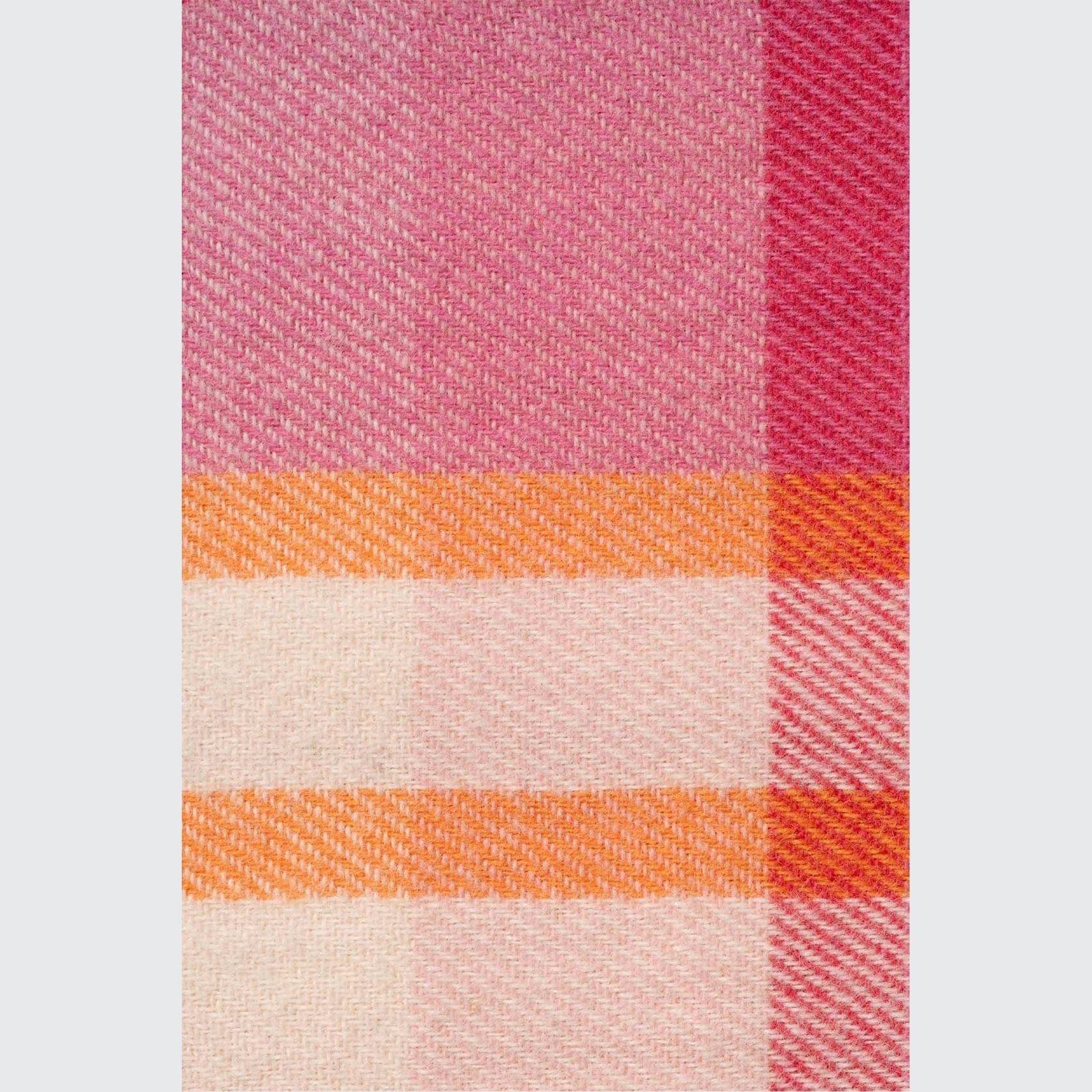 Ruanui Station Lambswool Throw - Okahu Orange Check gallery detail image