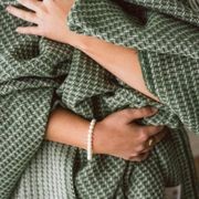 Ruanui Station Lambswool Waffle Throw - Omarae Olive gallery detail image