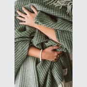 Ruanui Station Lambswool Waffle Throw - Omarae Olive gallery detail image