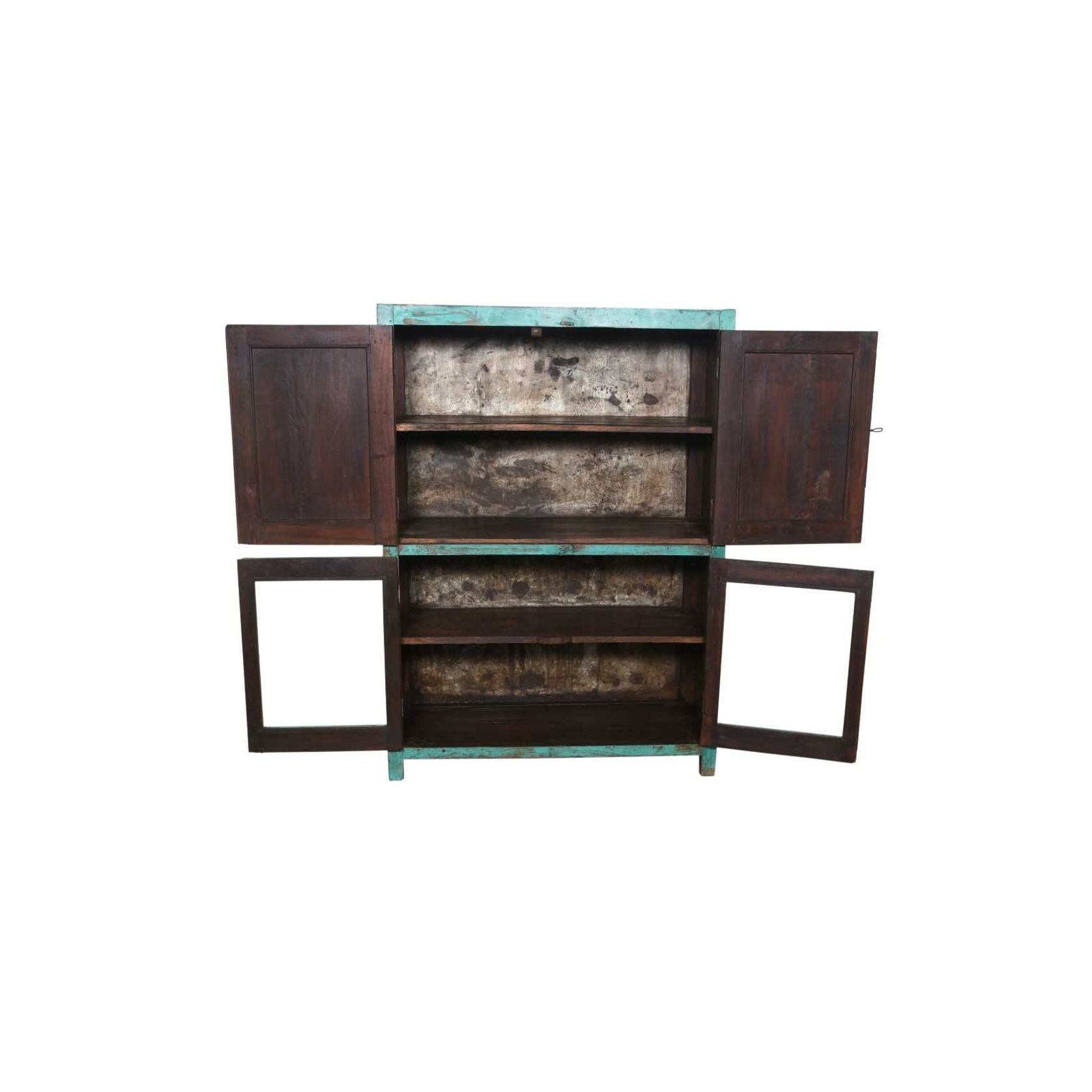 Original Wood and Glass Display Cabinet - Teal gallery detail image