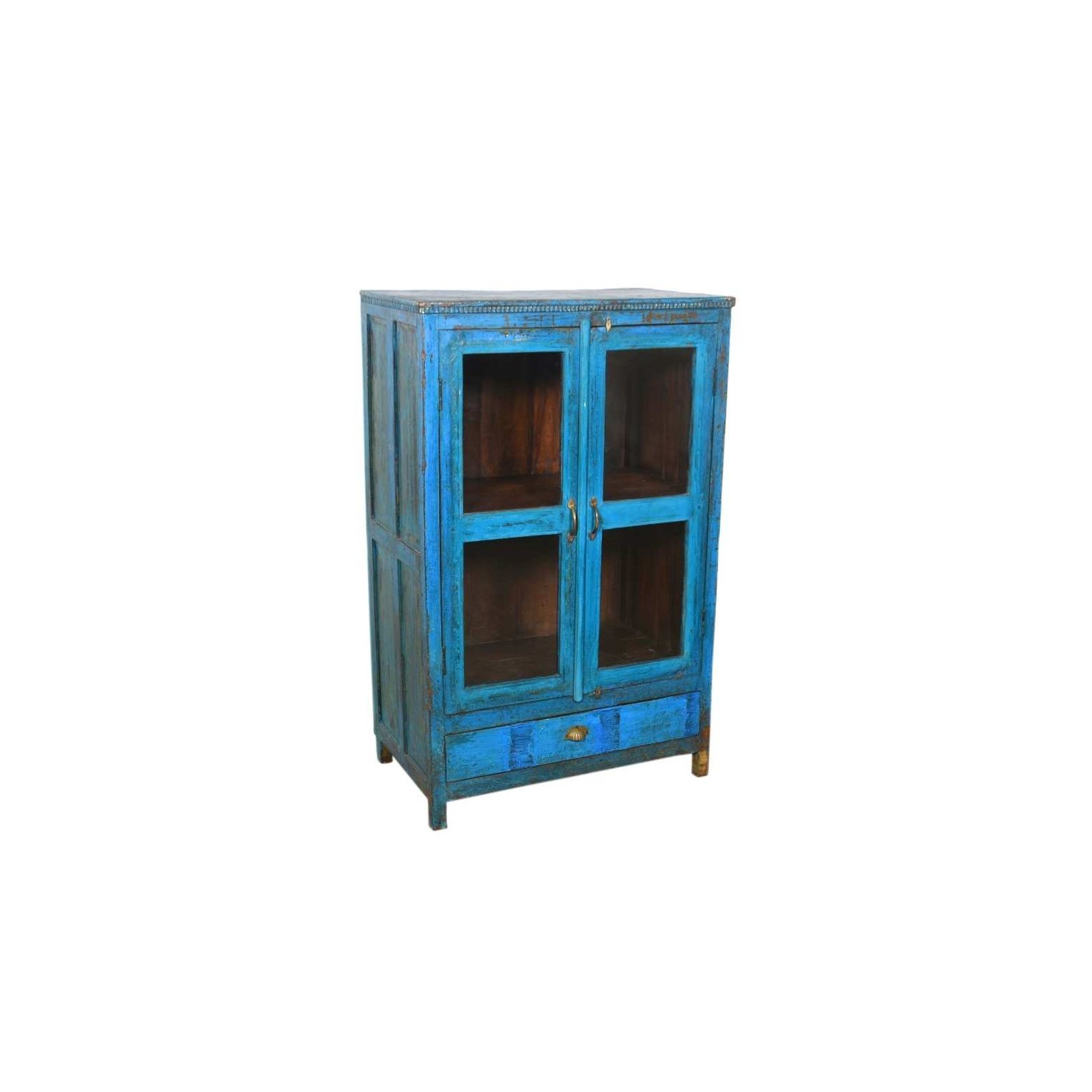 Original Wood and Glass Display Cabinet - Aqua gallery detail image