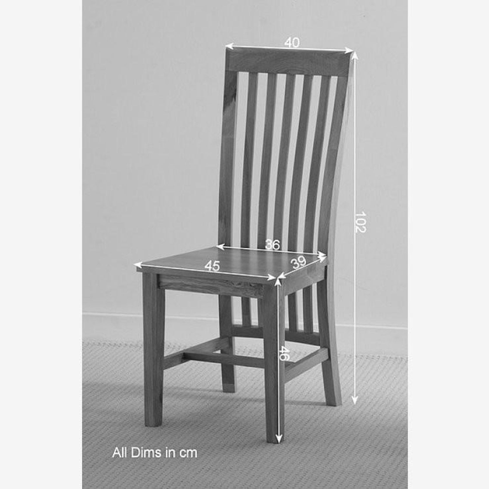 Osaka Natural Solid Oak Slat Back Dining Chair ArchiPro NZ