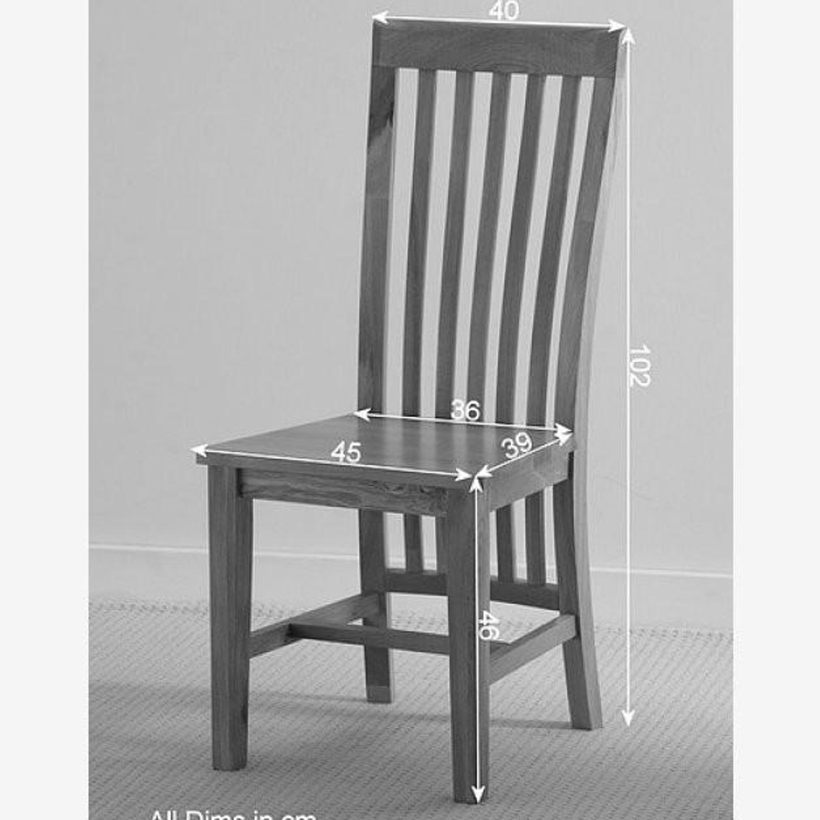 Osaka Solid Oak Slat Back Dining Chair Oak Padding gallery detail image