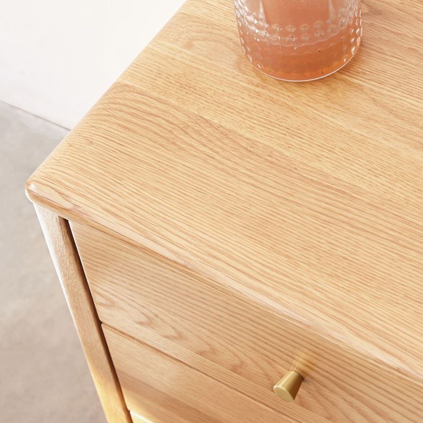 Oslo Natural Solid Oak Bedside Table Design 3 gallery detail image