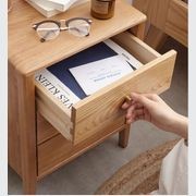 Oslo Natural Solid Oak Bedside Table Design 3 gallery detail image