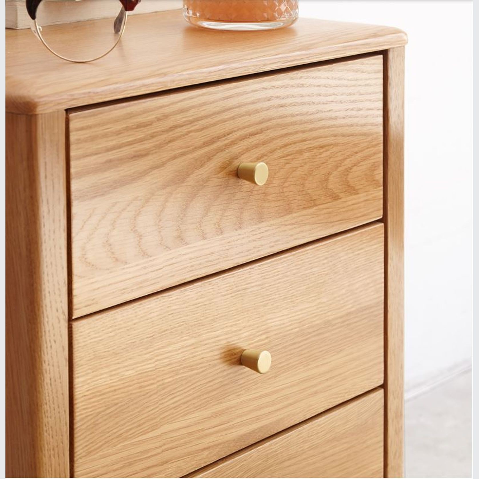 Oslo Natural Solid Oak Bedside Table Design 3 gallery detail image