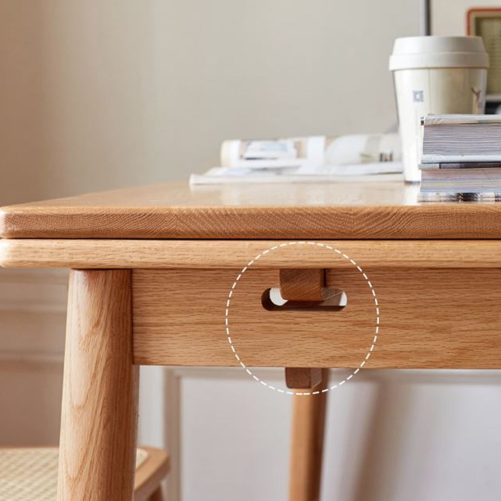 Oslo Natural Oak Extending Dining Table gallery detail image