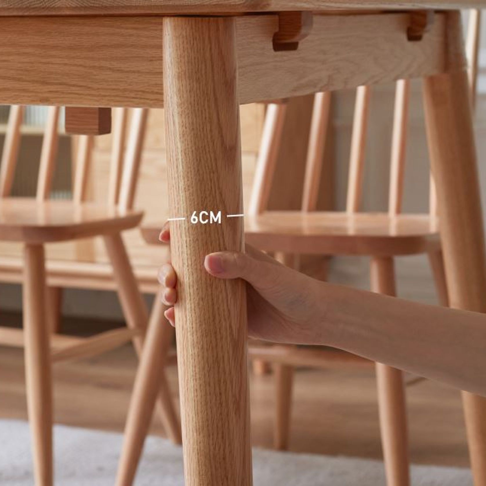 Oslo Natural Oak Extending Dining Table gallery detail image