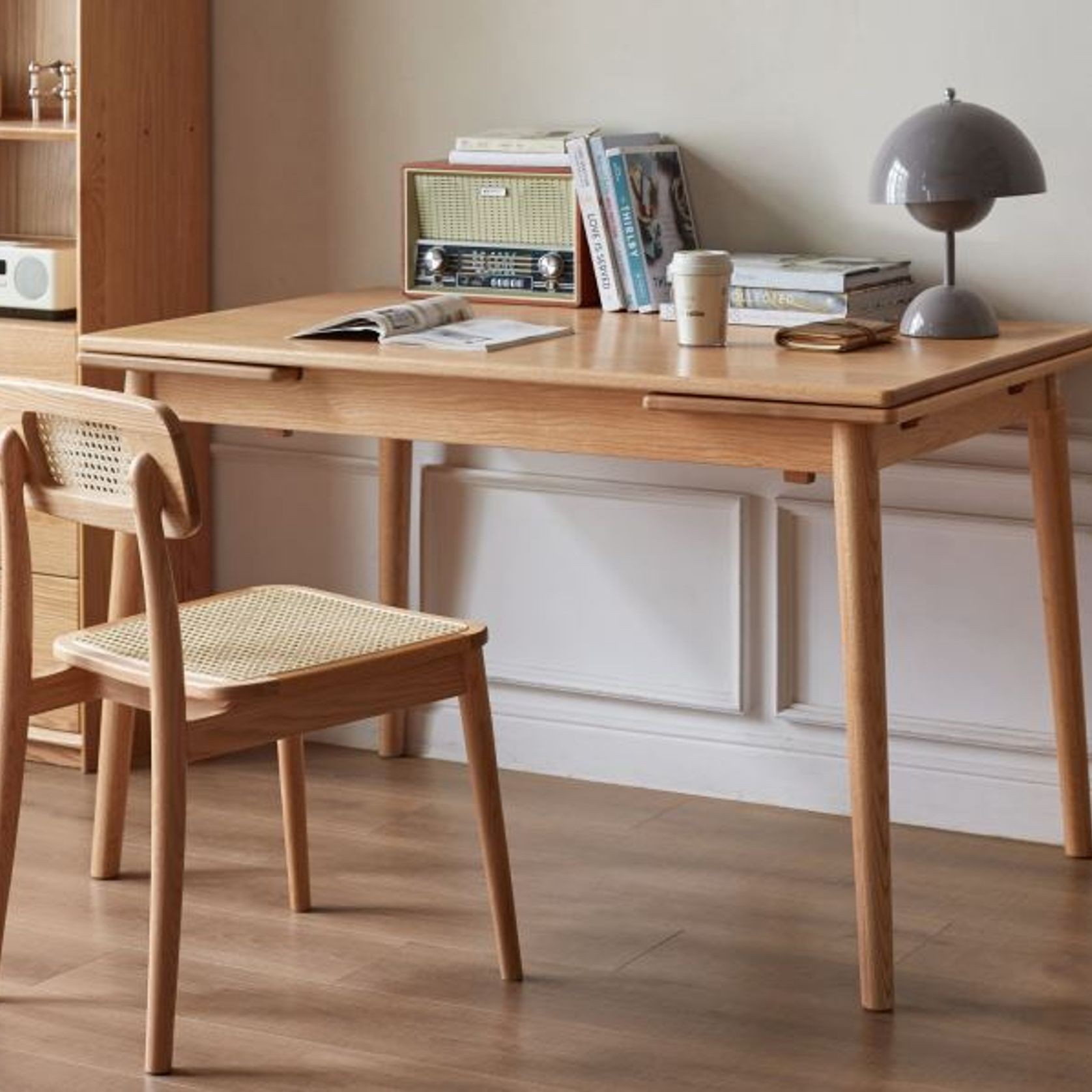 Oslo Natural Oak Extending Dining Table gallery detail image