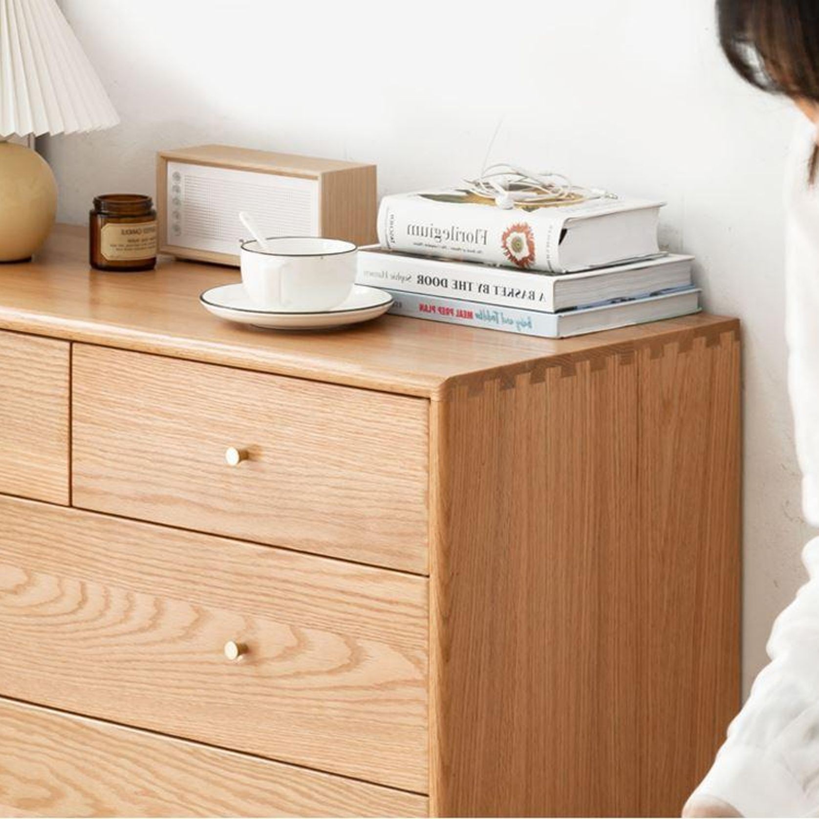 Oslo Natural Solid Oak 2 Over 3 Chest Drawers gallery detail image