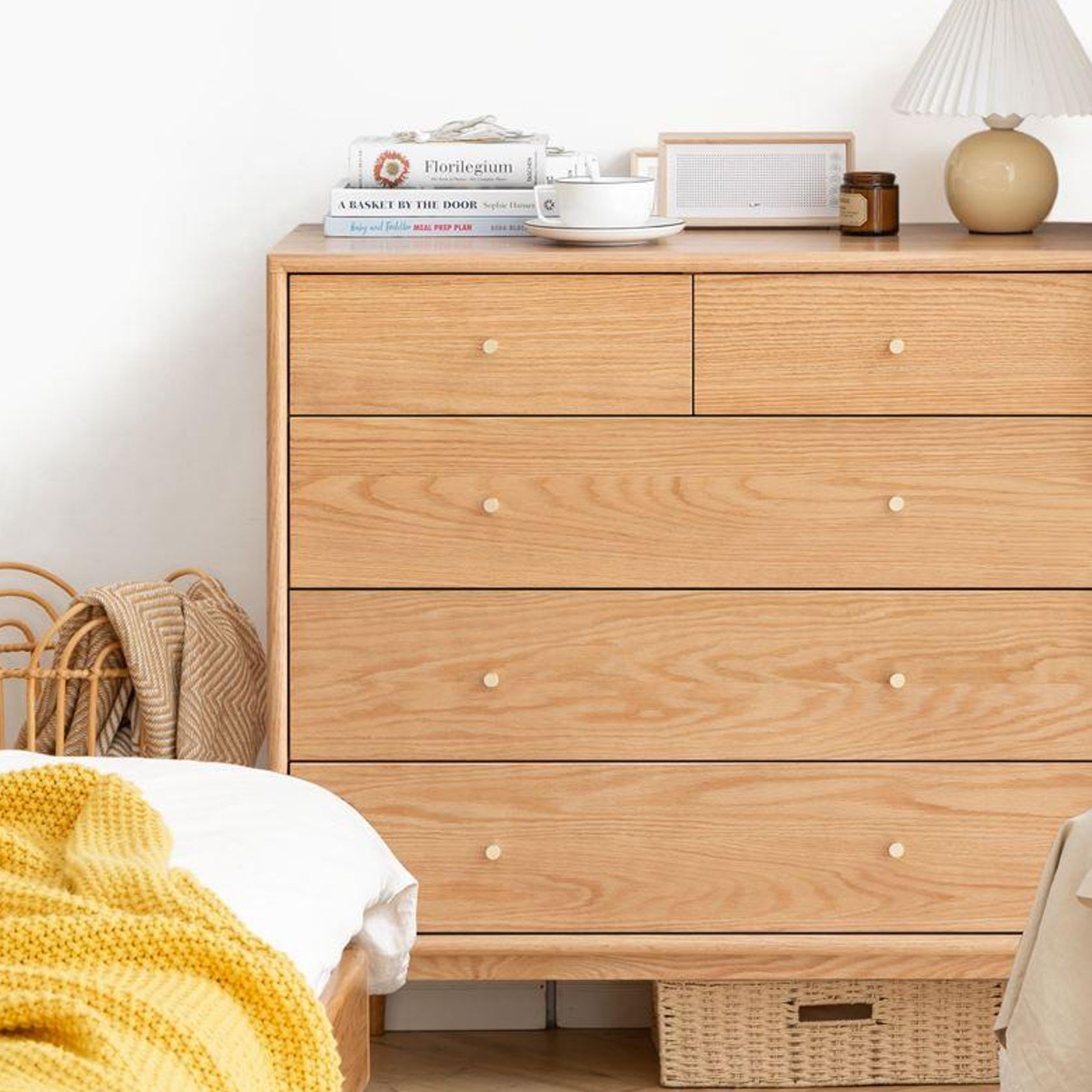 Oslo Natural Solid Oak 2 Over 3 Chest Drawers gallery detail image