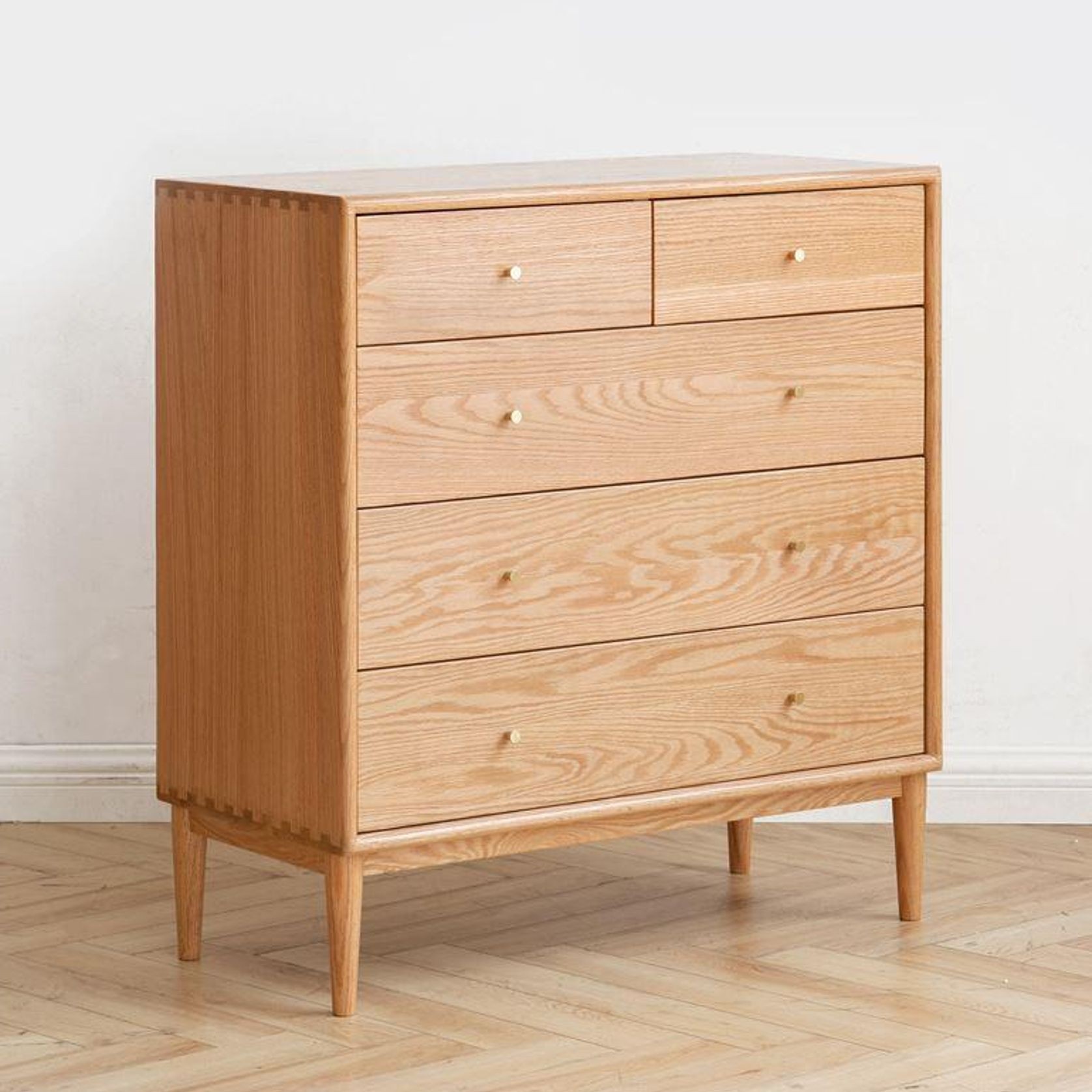 Oslo Natural Solid Oak 2 Over 3 Chest Drawers gallery detail image