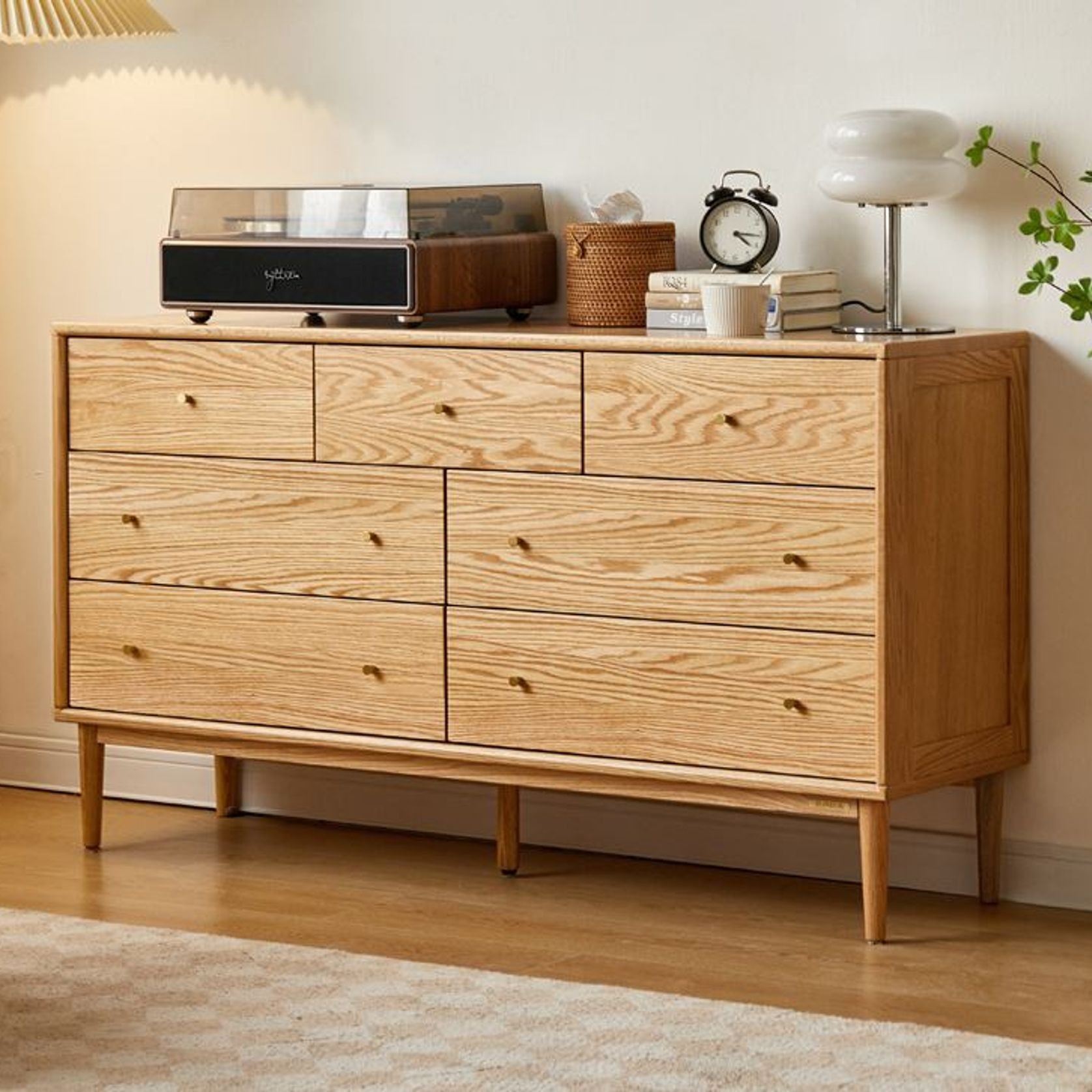 Oslo Natural Solid Oak 3+4 Chest of Drawers Design 2 gallery detail image