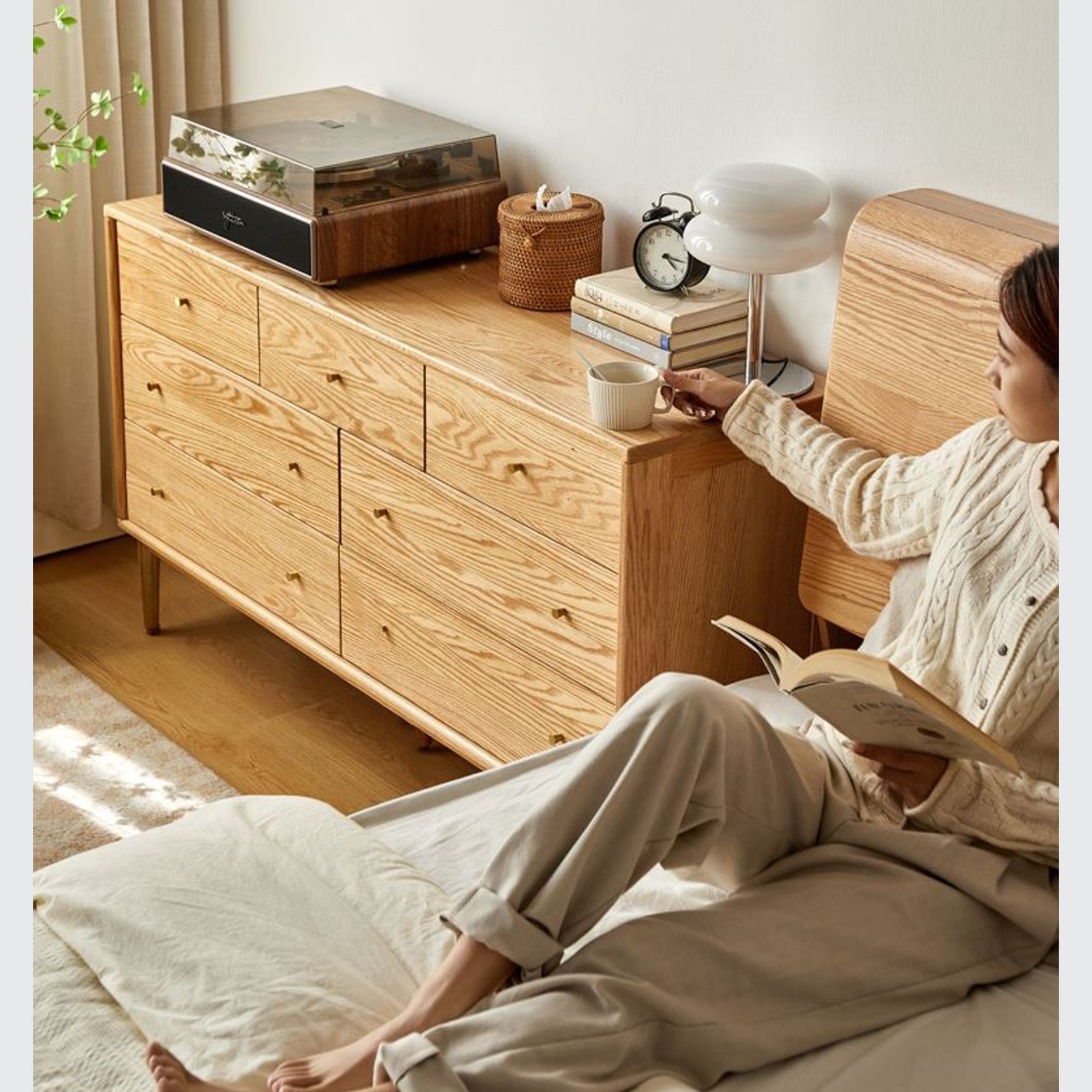 Oslo Natural Solid Oak 3+4 Chest of Drawers Design 2 gallery detail image