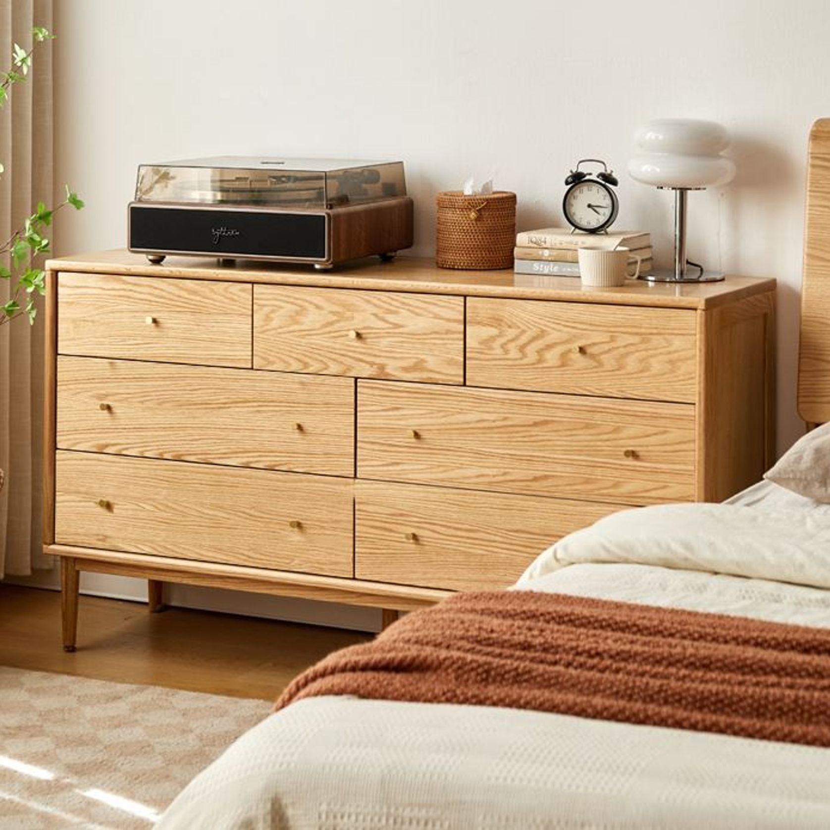Oslo Natural Solid Oak 3+4 Chest of Drawers Design 2 gallery detail image