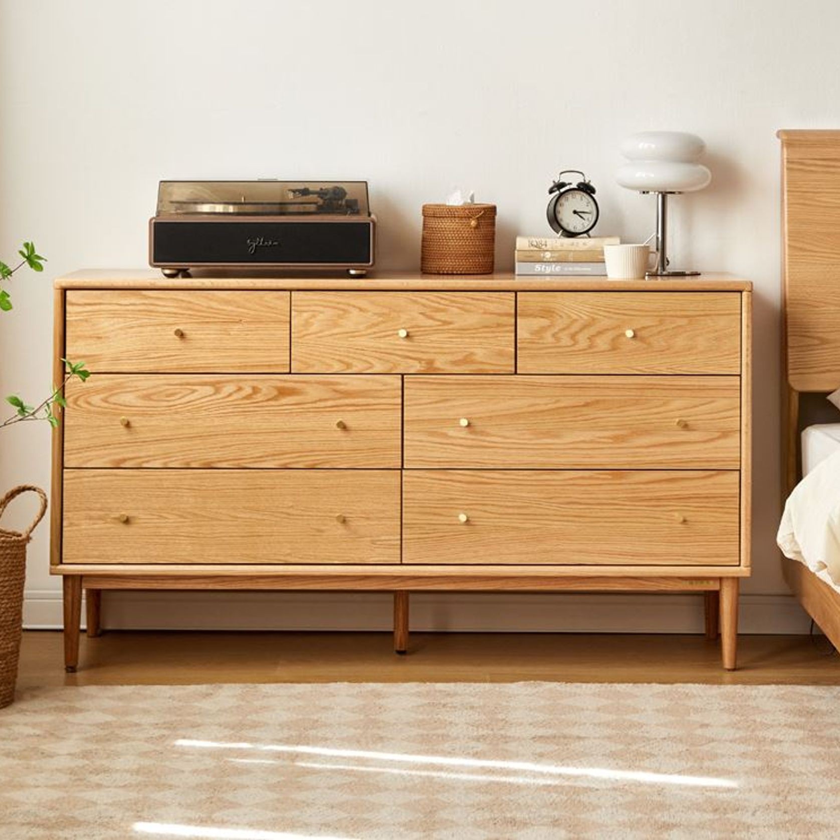 Oslo Natural Solid Oak 3+4 Chest of Drawers Design 2 gallery detail image