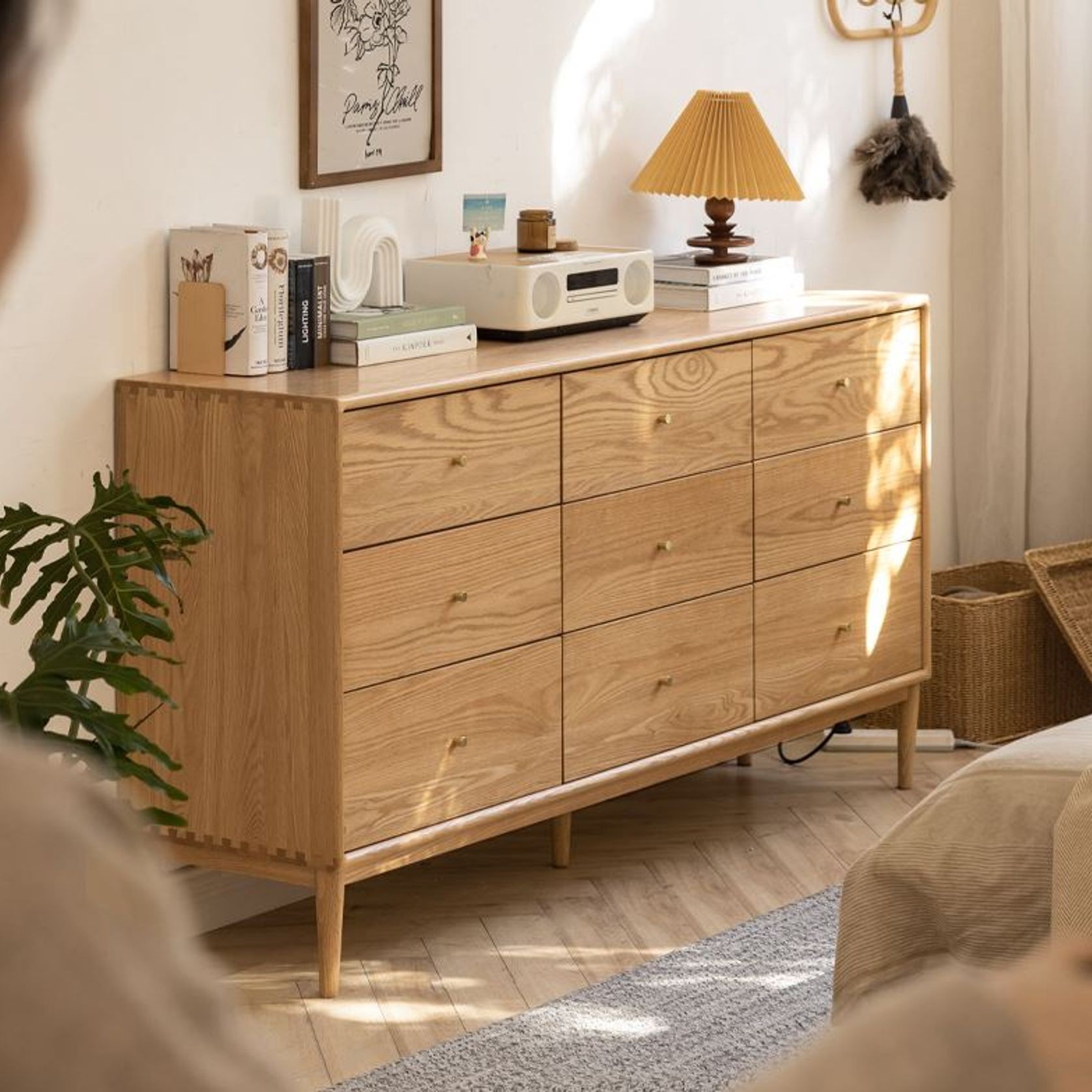 Oslo Natural Solid Oak 9 Drawers gallery detail image