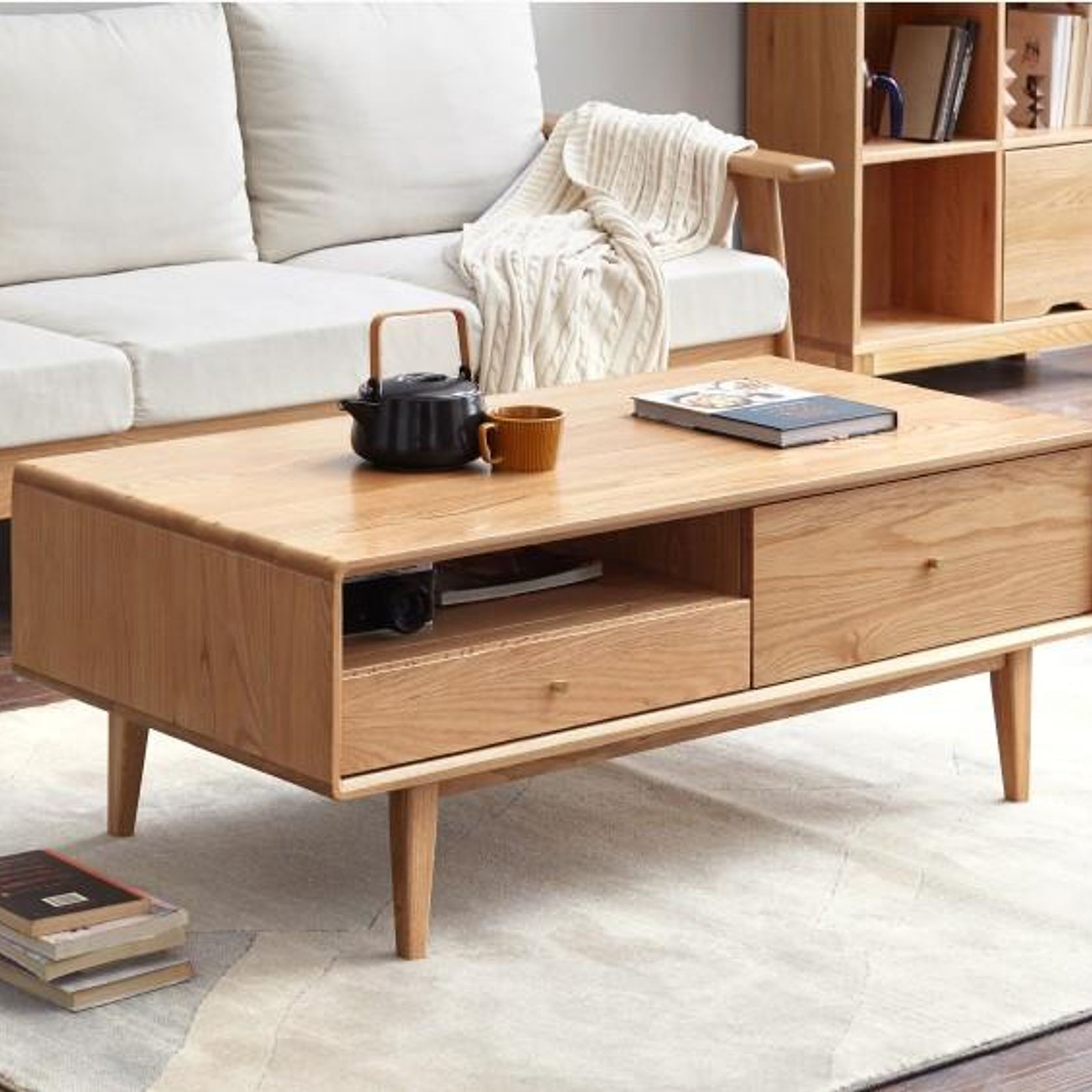 Oslo Natural Solid Oak Coffee Table Design 1 gallery detail image