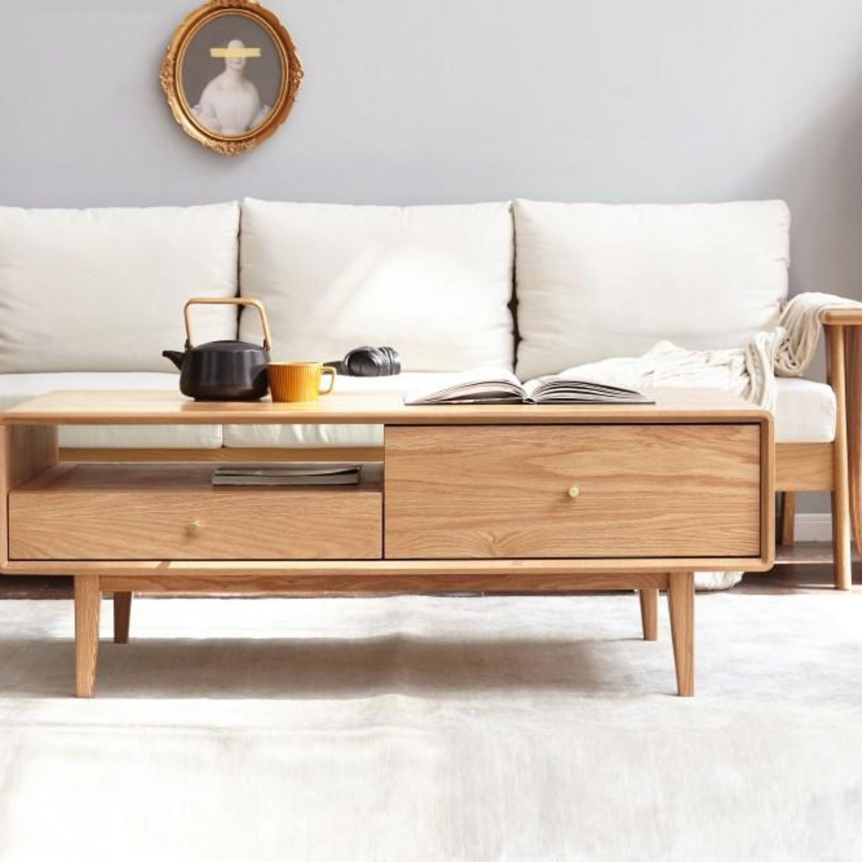 Oslo Natural Solid Oak Coffee Table Design 1 gallery detail image