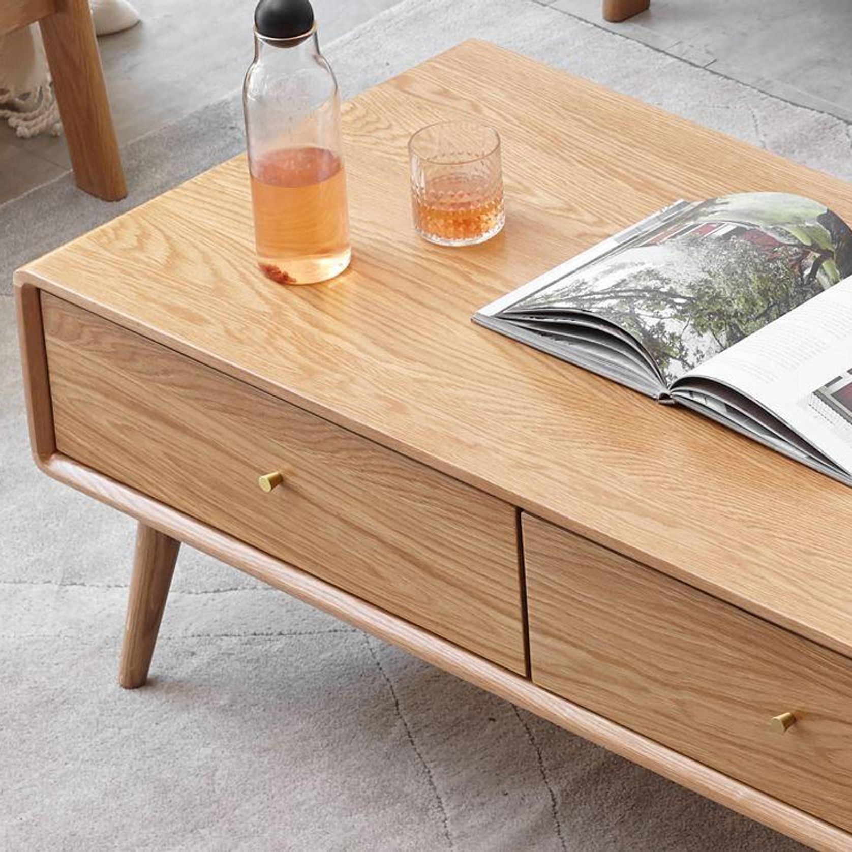 Oslo Natural Solid Oak Coffee Table Design 2 gallery detail image