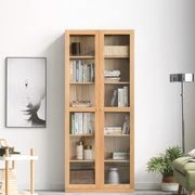 Oslo Natural Solid Oak Display Bookcase Cabinet gallery detail image