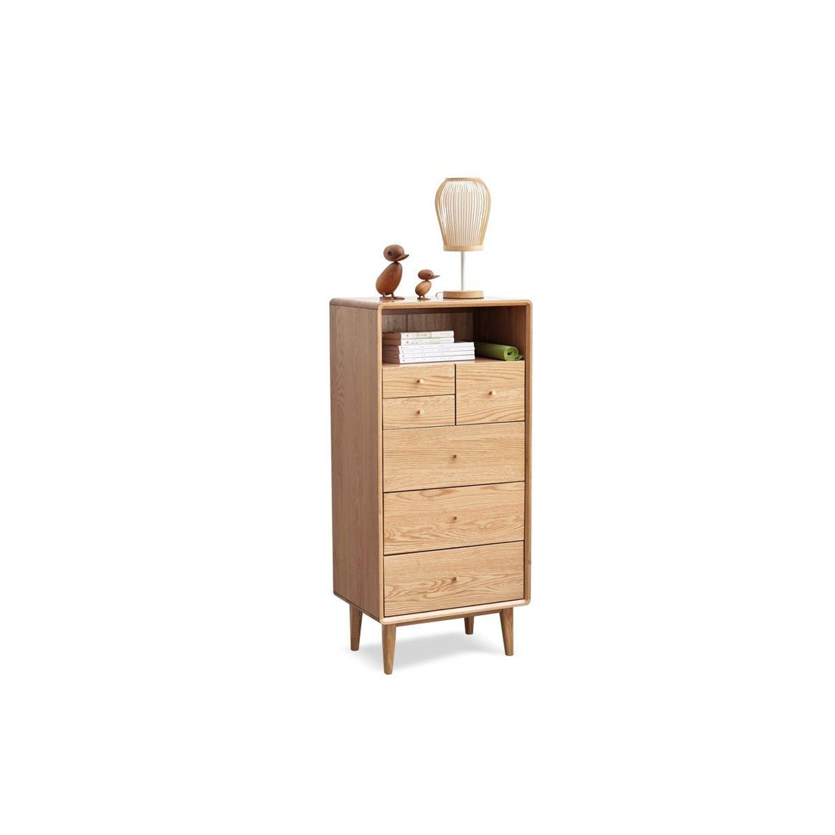 Oslo Natural Solid Oak Slim Chest Of Drawers gallery detail image