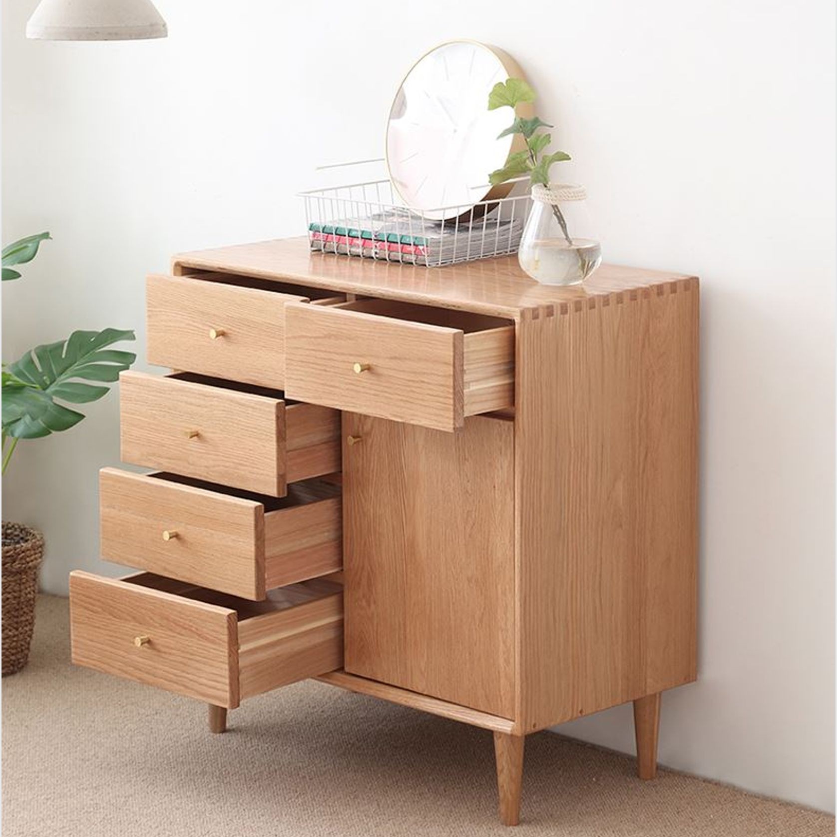 Oslo Natural Solid Oak Small Sideboard Design 2 gallery detail image