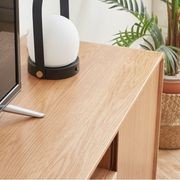 Oslo Natural Solid Oak Tall TV Unit gallery detail image