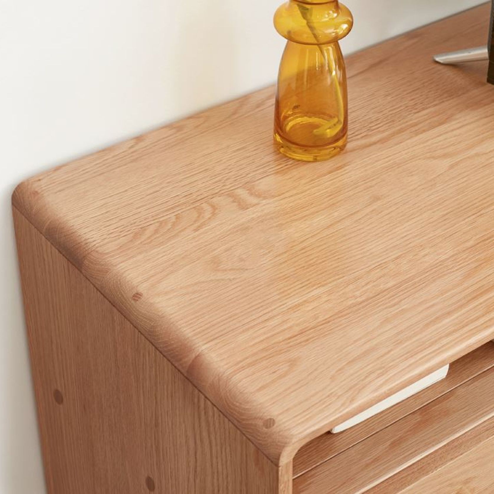 Oslo Natural Solid Oak Tall TV Unit gallery detail image