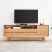 Oslo Natural Solid Oak Tall TV Unit gallery detail image