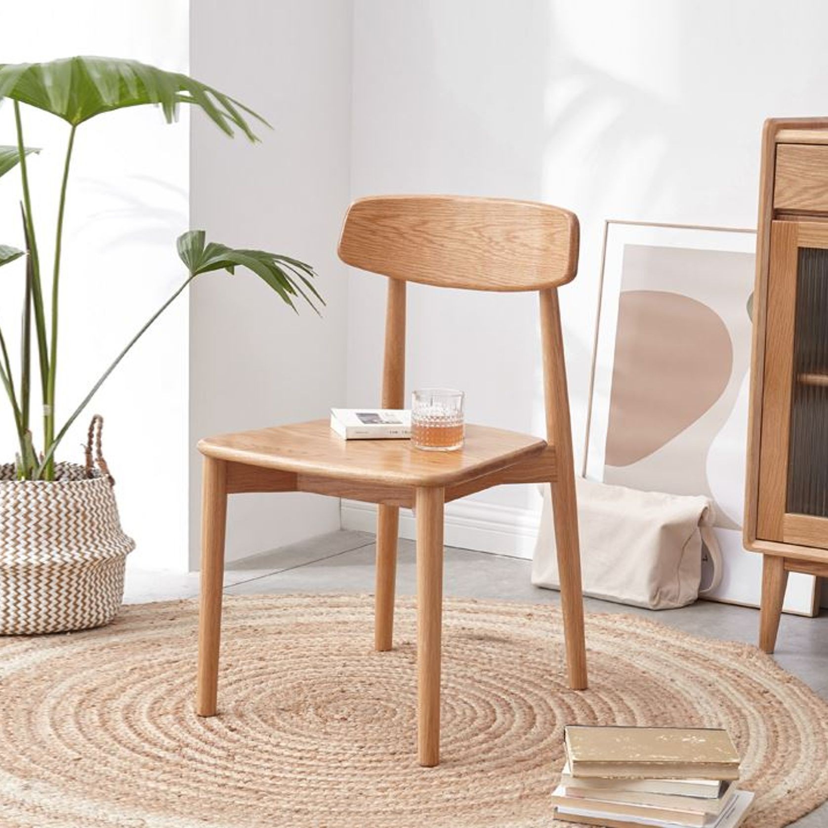 Oslo Natural Solid Oak Dining Chair gallery detail image