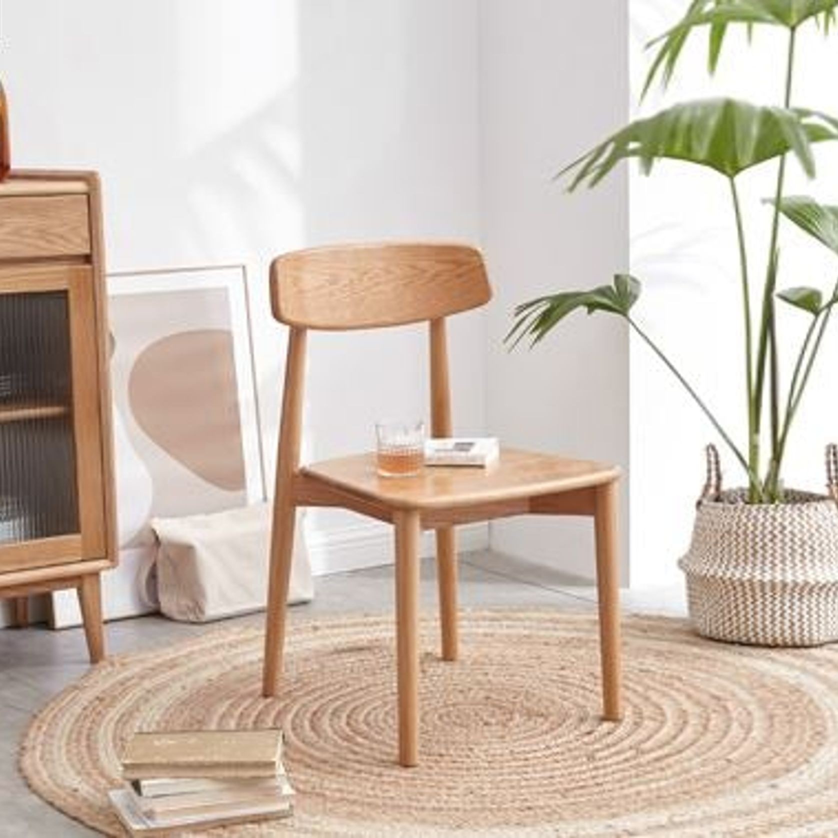 Oslo Natural Solid Oak Dining Chair gallery detail image