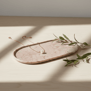 Oval Concave Tray - Pearl Pink Blush Marble gallery detail image