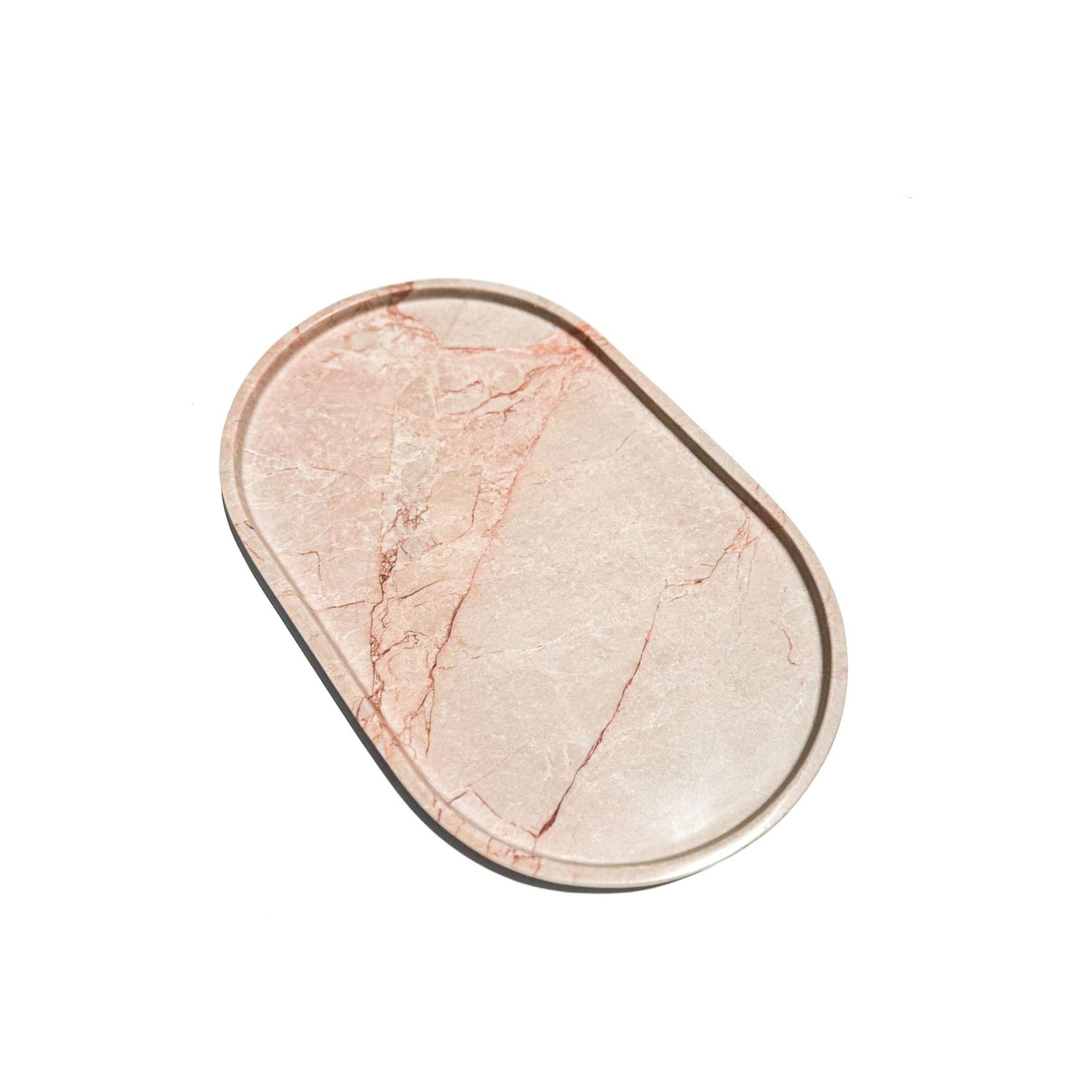 Oval Concave Tray - Pearl Pink Blush Marble gallery detail image