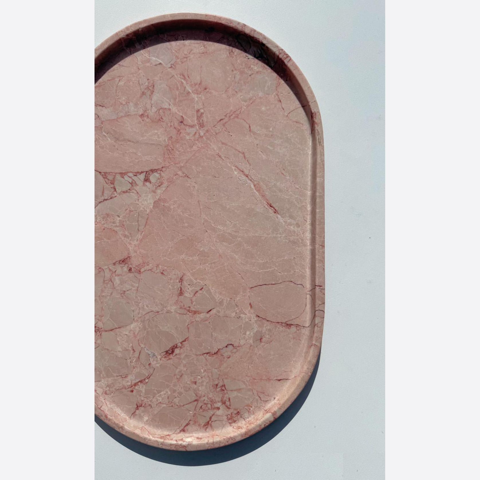 Oval Concave Tray - Pearl Pink Blush Marble gallery detail image